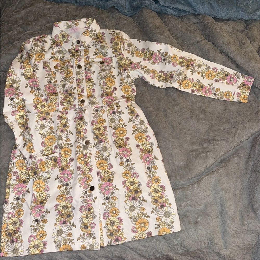 Floral Print Belted Mini Dress sz M